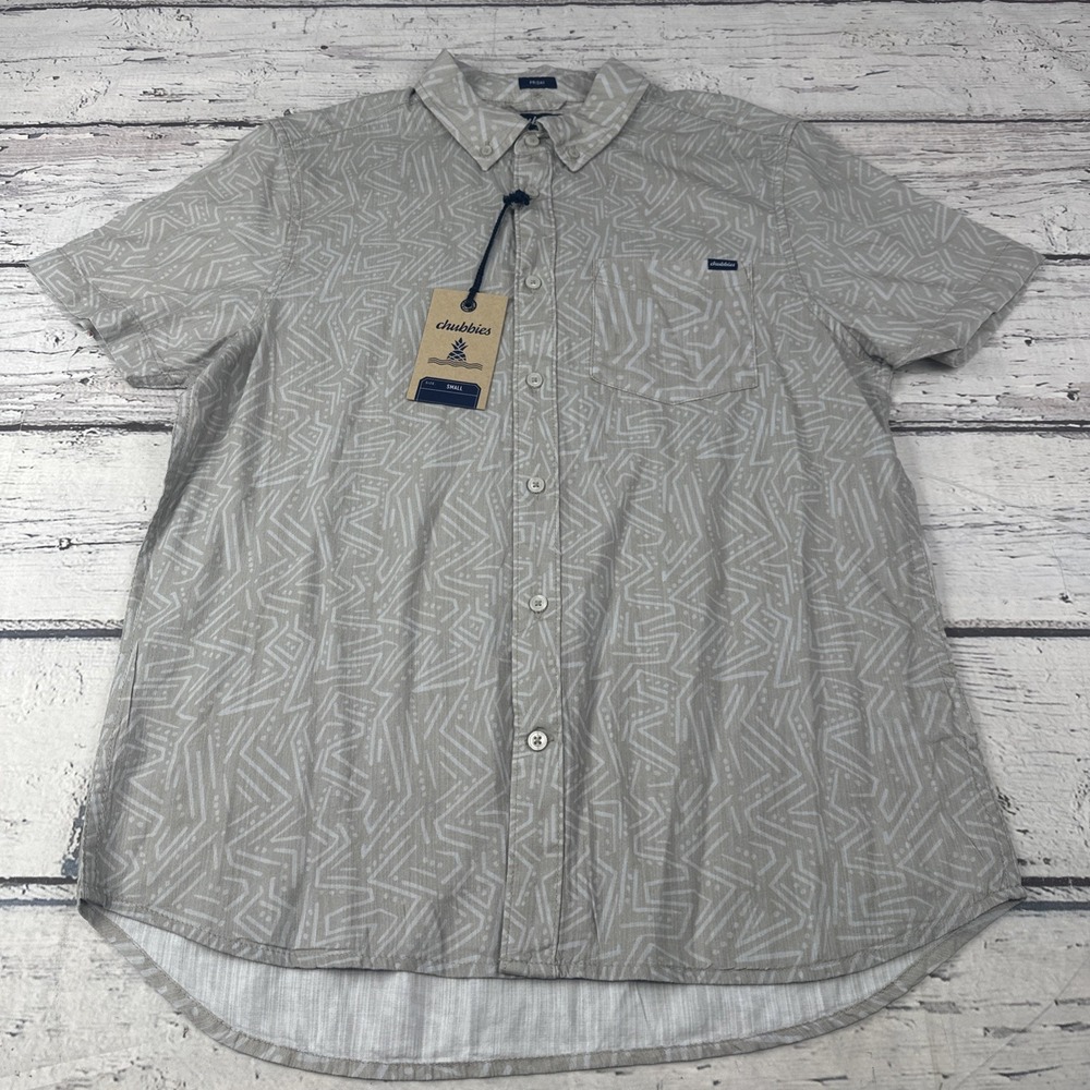 NWT Chubbies No Such‎ Thing Resort Weave Friday S/S Button-Up Shirt Small